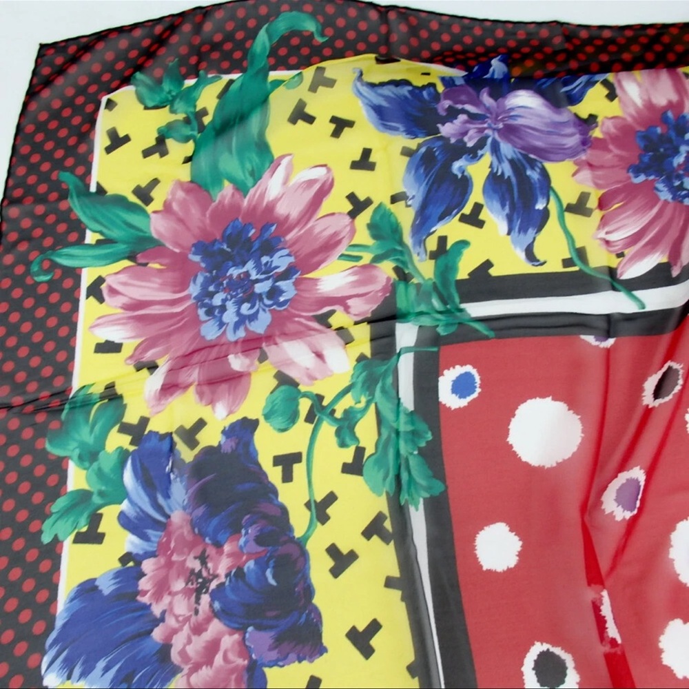 Tiffany & Co. Floral Scarf - Yellow, Red, Blue - Picture 5 of 10